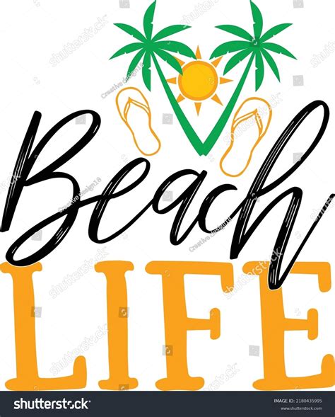 Beach Life Svg Cut File Royalty Free Stock Vector 2180435995