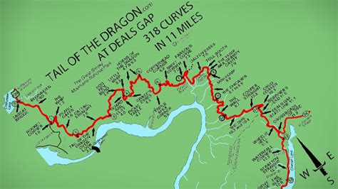 Tail Of The Dragon Map Map Of The United States