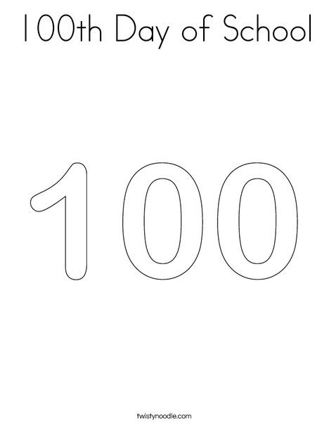 100th Day of School Coloring Page - Twisty Noodle