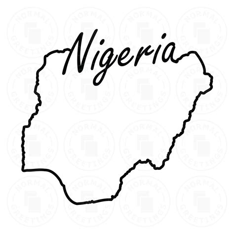 Nigeria Map Stencil Outline Nigerian American Africa Lagos Etsy