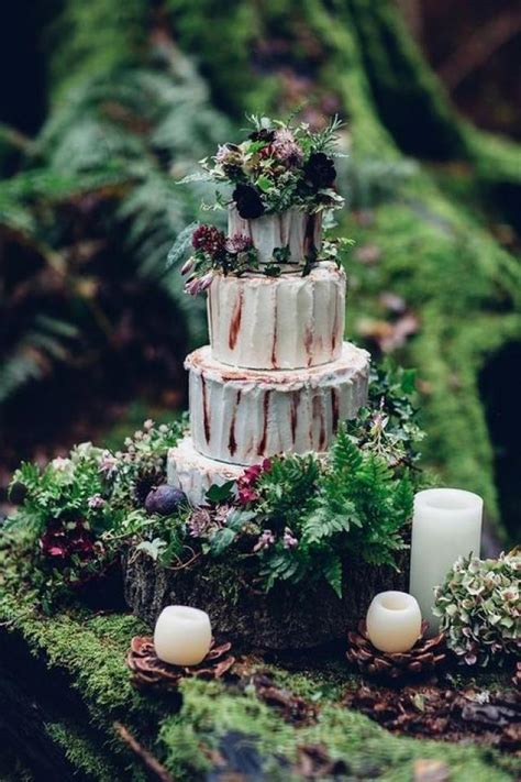 Wedding Theme Romantic Enchanted Forest Wedding Cake 2514644 Weddbook