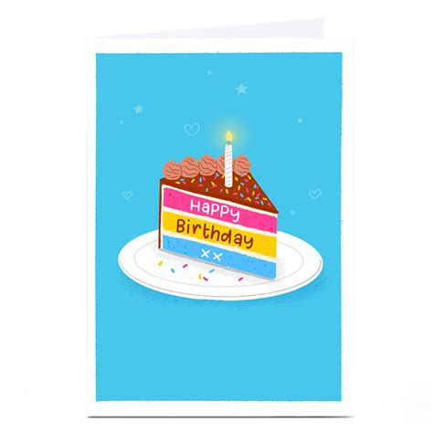 buy personalised blue kiwi birthday card cake pansexual pride flag for gbp 2 29 card factory uk
