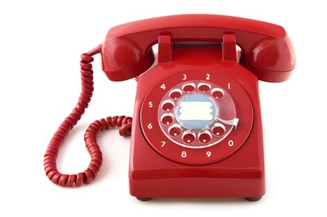 Oldfashioned Red Telephone On White Background Stock Photo Download