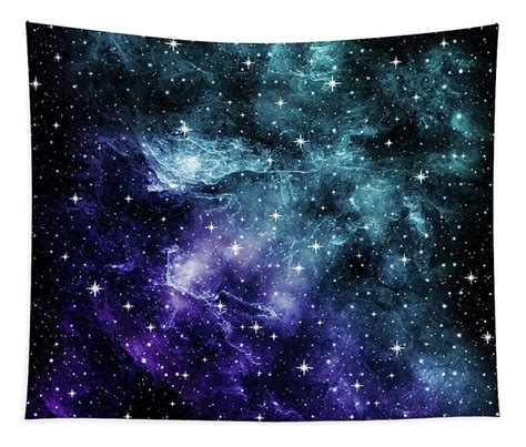 Teal Purple Galaxy Nebula Dream Decor Art Tapestry By Anitas And
