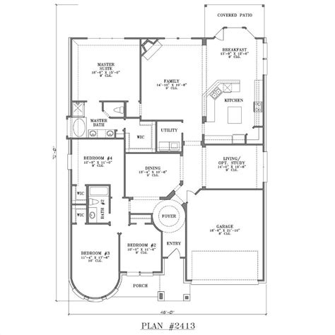 One Story 4 Bedroom House Plans Open House Plans Open Floor House