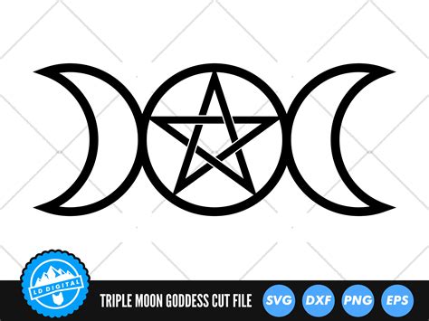 Triple Moon Pentagram Svg Files Wiccan Svg Cut Files Pagan Etsy Singapore