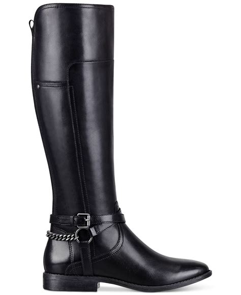 Marc Fisher Alexis Wide Calf Tall Riding Boots In Black Lyst