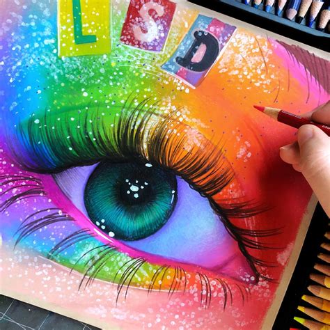 Rainbow Eye Drawing Eye Drawing Rainbow Art Drawings