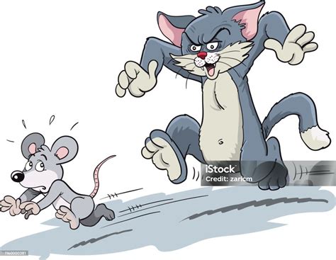 Cat Chasing Mouse Drawing