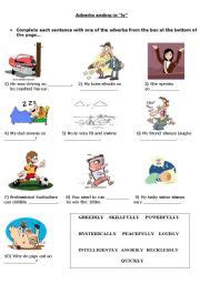 Over 18,000 words in the english language end in ly. adverbs ending in "ly" activity sheet - ESL worksheet by ...