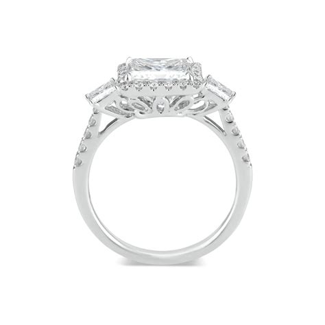Three Stone Princess Cut Diamond Engagement Ring Nuha Jewelers