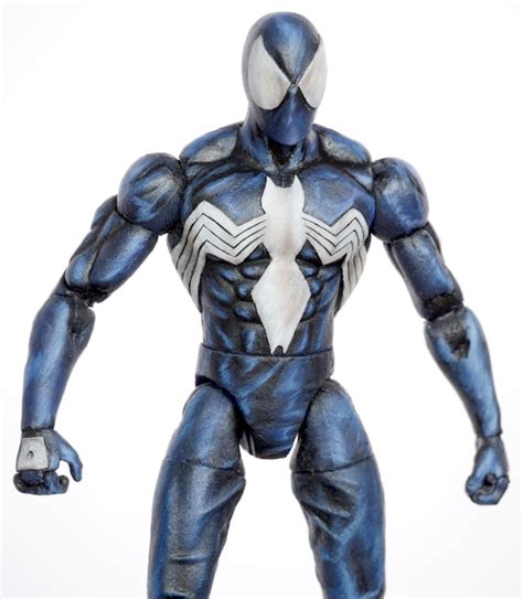 Spider Man Marvel Legends Style Black Venom Symbiote Custom Etsy