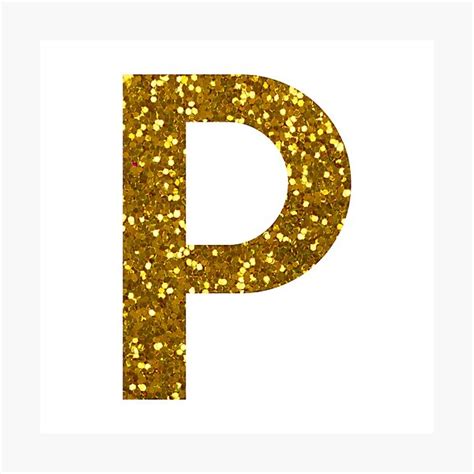 Gold Letter P Gold Glitter Photographic Print For Sale By Pascally