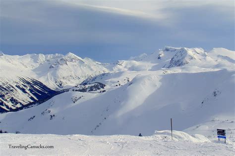 Skiing Whistler Mountain Peak In British Columbia Canada