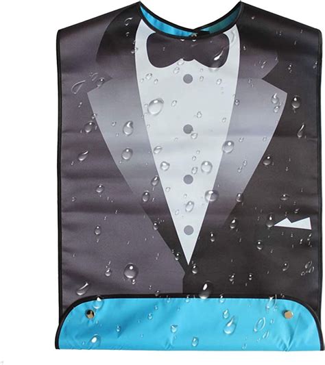 Bibs For Adult Funny Suit Adult Bibs For Men Waterproof Bandana Elderly Bibs For Eating 1 Pcs
