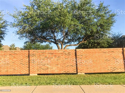 Brick Screen Walls And Sound Walls In Dallasfort Worth Area Texas Stock