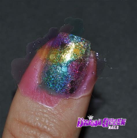 Drama Queen Nails Rainbow Sparkle Nails With Fun Lacquer