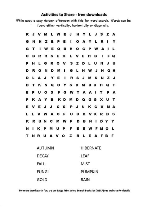 Look for activities that are best suited for the patient's personality. Coloring ~ Large Print Word Search Printable Free Picnic ...