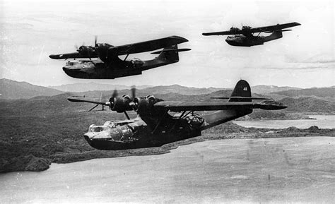 Photo Three Us Navy Pby 5a Catalina Aircraft Of Vp 52 In Flight In
