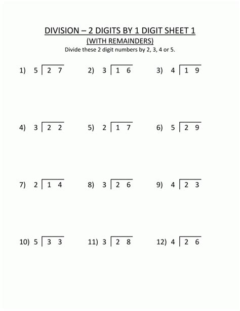 The remainder will be a zero degree polynomial because the degree of the remainder must be smaller than the degree of the divisor. 3rd Grade Division Worksheets | Division with remainders ...