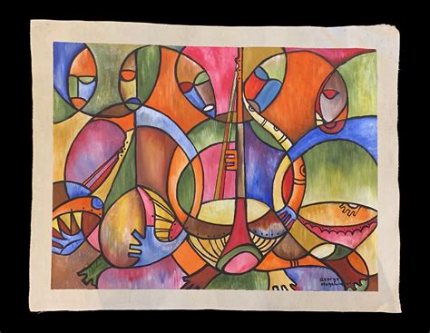 Musicians An Original Painting By Ugandan Artist George Mugalula