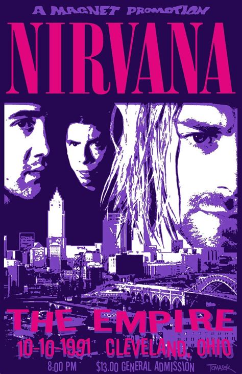 Nirvana 1991 Tour Poster Etsy Nirvana Poster Nirvana Concert