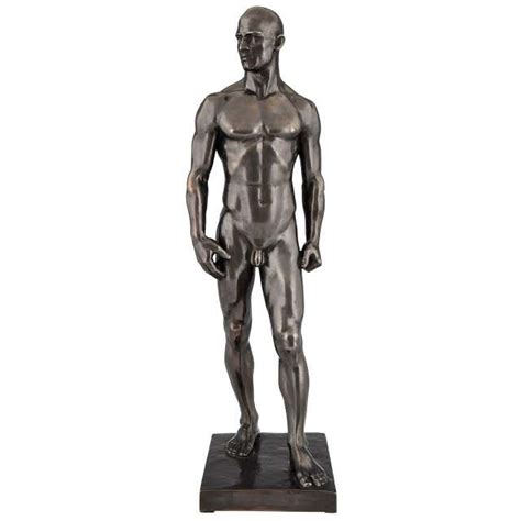 Antique Sculpture Of A Male Nude By Hans Retzbach Germany 1919 At 1stdibs Male Sculptures