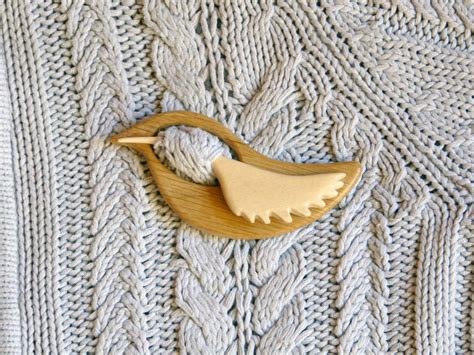 Shawl Pin Wooden Bird Scarf Pin Knitting Accessories Etsy Shawl