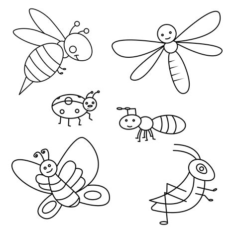 Outline Insect Vector Set 1822153 Vector Art At Vecteezy