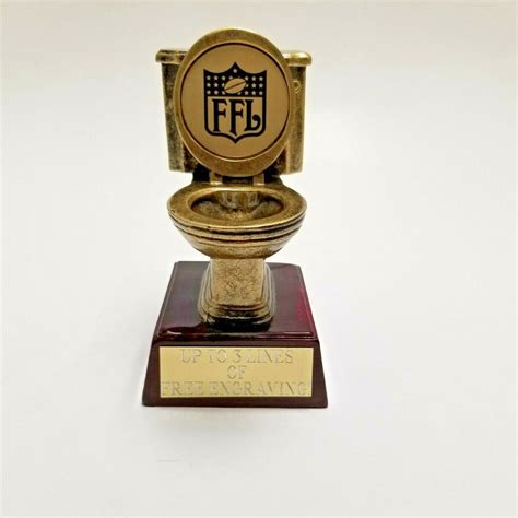 Fantasy Football Trophy Last Place Toilet Bowl Ffl Free Engraving
