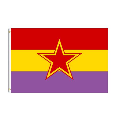 Bandera comunista de la República Española Banner para exteriores de x pies x cm con