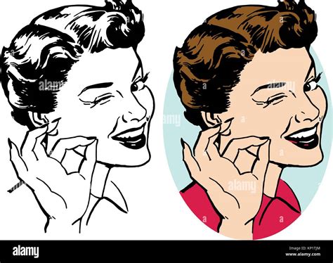 Married Woman Winking Clipart
