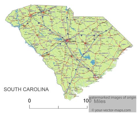 South Carolina State Route Network Map South Carolina Highways Map