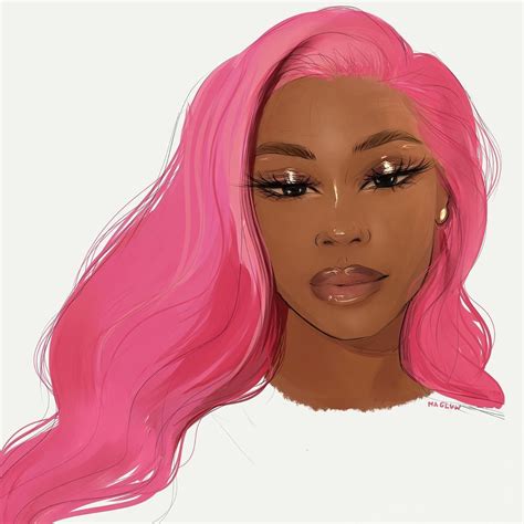 Sza With Pink Hair 🌸💗thats It Tags Digitalart Sza Art Drawing Artistoninstagram