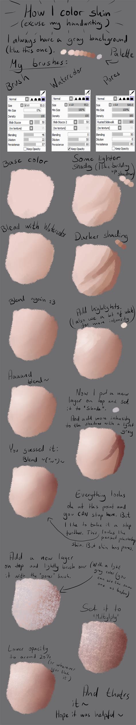 Tutorial Painting Skin In Paint Tool Sai By Astragami Sama On Deviantart