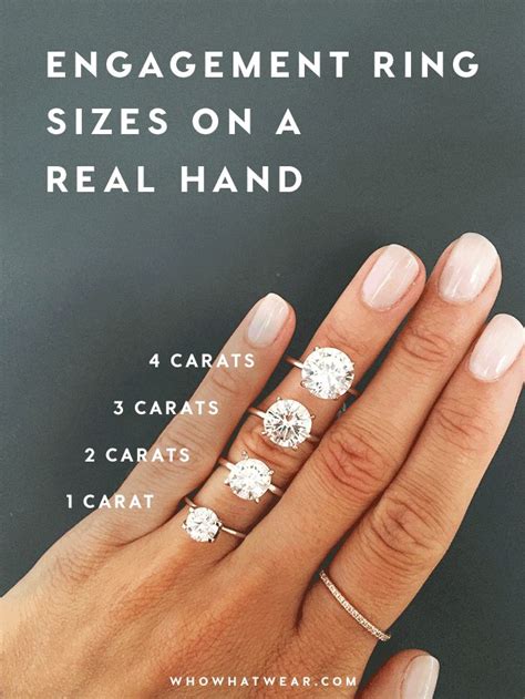 A Side By Side Carat Comparison Of Different Engagement Ring Sizes