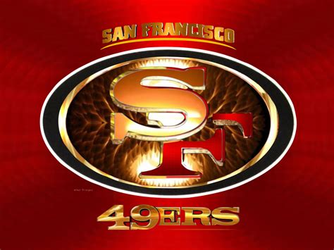 San Francisco 49ers Logo On Red And Gold Background