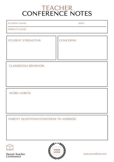 Free Printable Parent Teacher Conference Forms