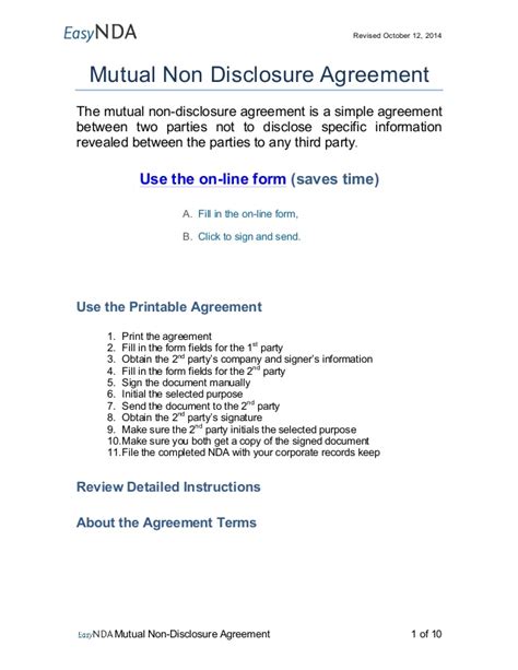 As a government contractor, at times, we have new science and technical approaches we will like to share with the government. EasyNDA Mutual Non Disclosure Agreement printable_v1