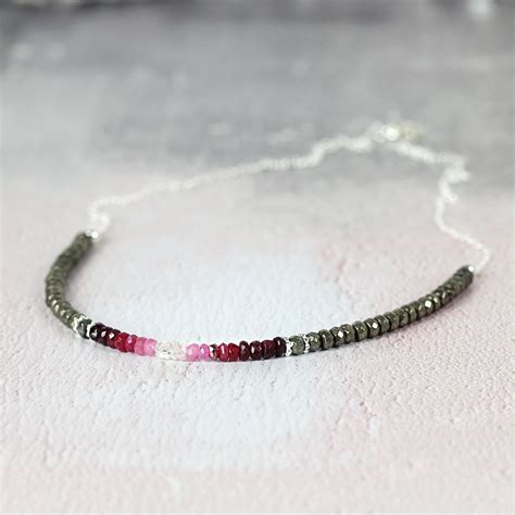 Ruby Necklace For Women Ruby Bead Necklace