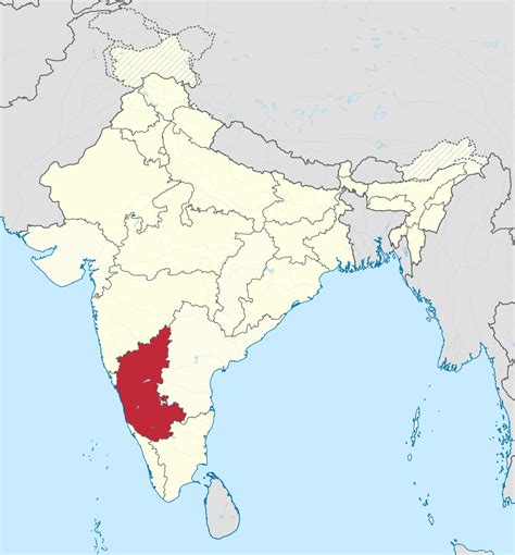 The state extends for about 420 miles from north to south and for about 300 miles from east to west. Karnataka - Simple English Wikipedia, the free encyclopedia