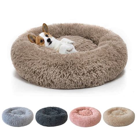 Cat Dog Beds Donut Plush Pet Bedding Winter Warm Sleeping Round Fluffy