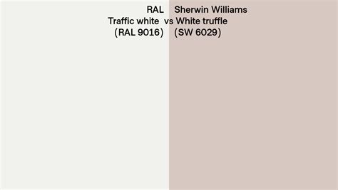 RAL Traffic White RAL 9016 Vs Sherwin Williams White Truffle SW 6029