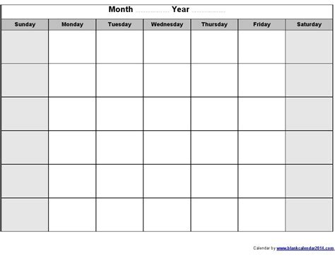 Free Printable Blank Calendar 123calendarscom New Blank Calendar