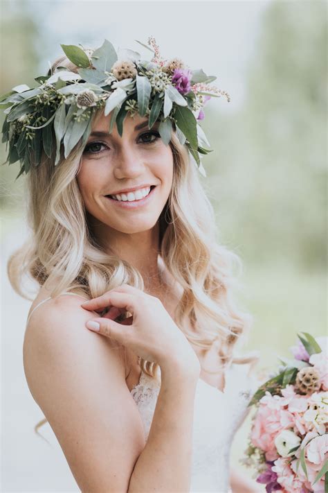Woodland Floral Crown Bride Style Edmonton Wedding Flowers In Hair