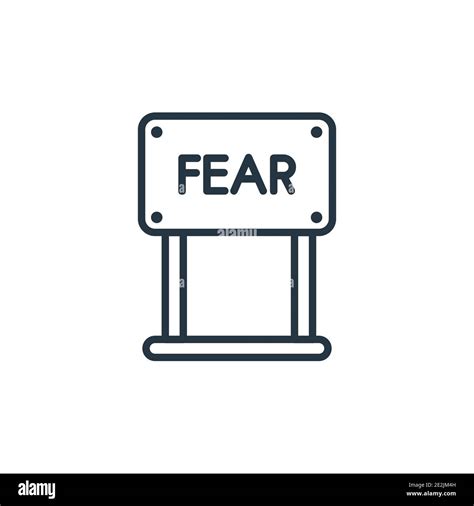 Fear Outline Vector Icon Thin Line Black Fear Icon Flat Vector Simple