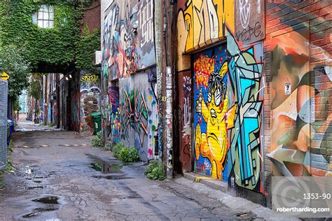 Torontos Infamous Graffiti Alley In Stock Photo