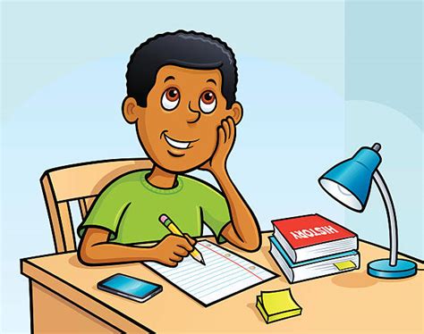 Royalty Free Boy Asking Questions About School Work Clip Art Vector