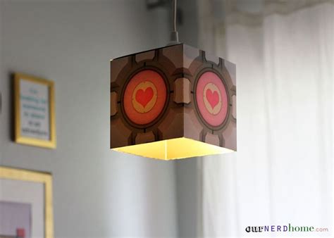 Easy Diy Portal Companion Cube Pendant Lamp Our Nerd Home Diy Light