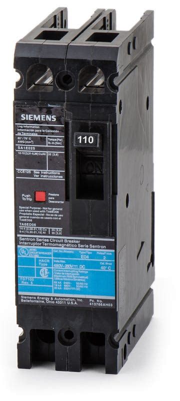 Siemens Ed42b110 2 Pole Circuit Breaker Superbreakers